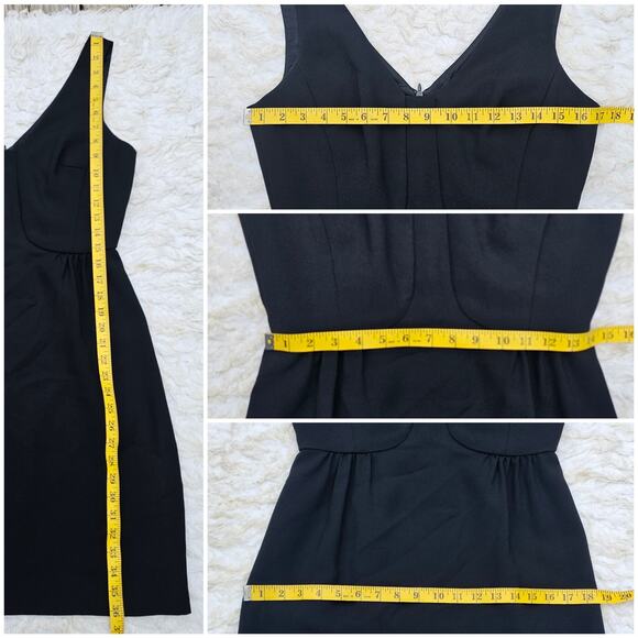 Sleeveless LBD Little Black Dress Trina Turk Size 4 Solid Black VNeck V-Back - Picture 7 of 9